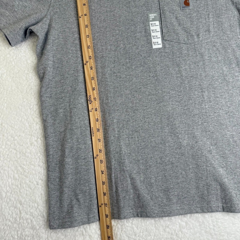 Carhartt Women's Loose Fit Pocket Tee L Gray Short Sleeve Cotton Workwear - Picture 6 of 7